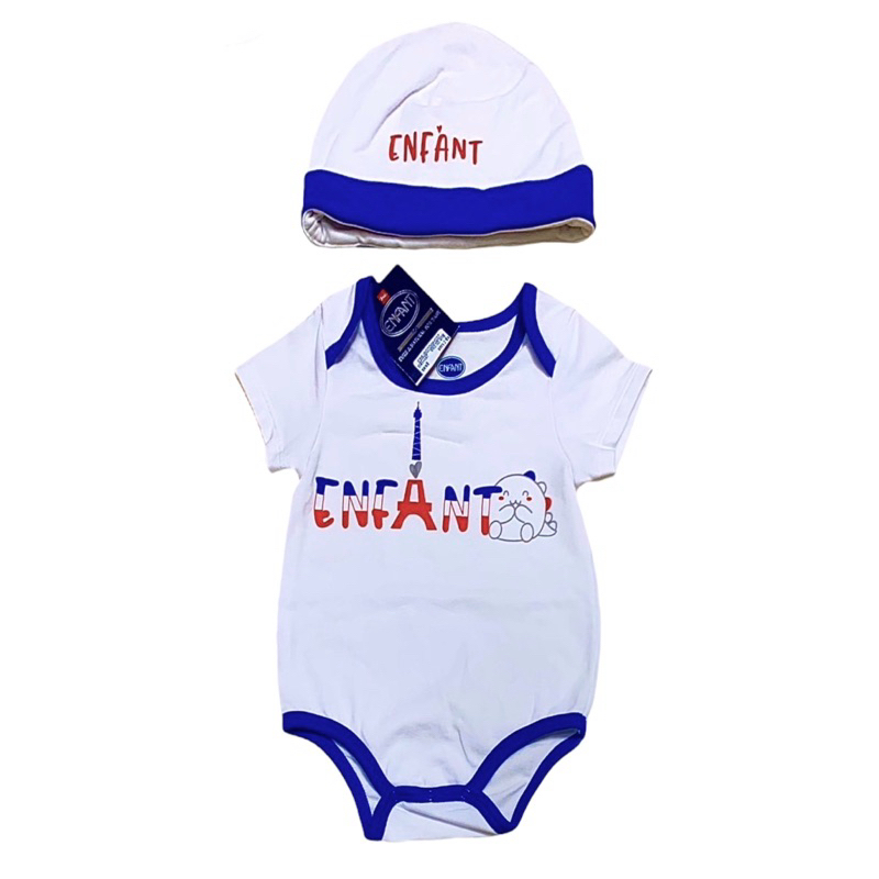 Enfant New Collection ชุดหมี บอดี้สูท ขาเว้า พร้อม หมวก งานชนช็อป สำหรับเด็กอ่อน