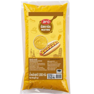 เอโร่ มัสตาร์ด ถุงเติม aro mustard มัสตาร์ด ตราเอโร่ ถุงละ 1,000กรัม (1KG) แพคเกจใหม่สวยงาม