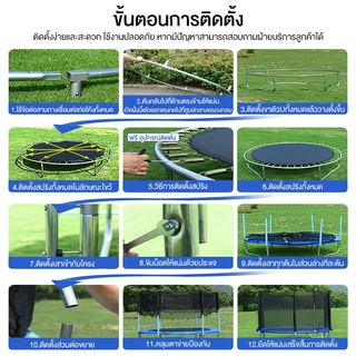 KJH แทรมโพลีน แทมโพลีน 5-16 ฟุต คลุมตะข่าย 360 องศา อัพเกรดสปริงแข็งแรง มีความยืดหยุ่นสูง