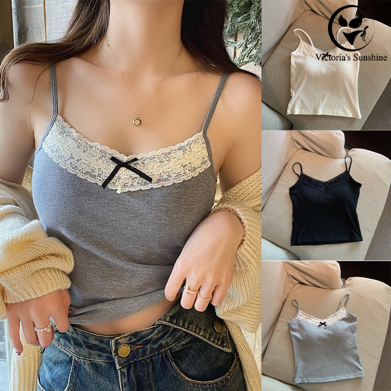 มาใหม่ เสื้อสายเดี่ยว เสื้อสายเดี่ยวมีฟองน้ำ ใส่สบาย แมทช์ง่าย มีฟองน้ำในตัวH9363