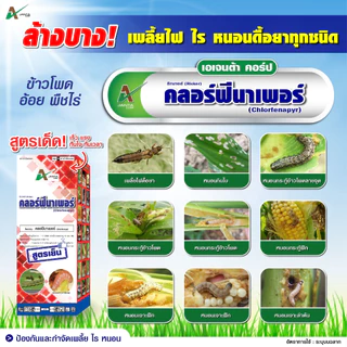 ชุดล้างต้น กำจัดเพลี้ย ล้างราดำ ราแป้ง กำจัดหนอนแมลง คลอร์ฟีนาเพอร์ + เฮกซะโคนาโซล เอเจนต้า คอร์ป (ชุดคู่)