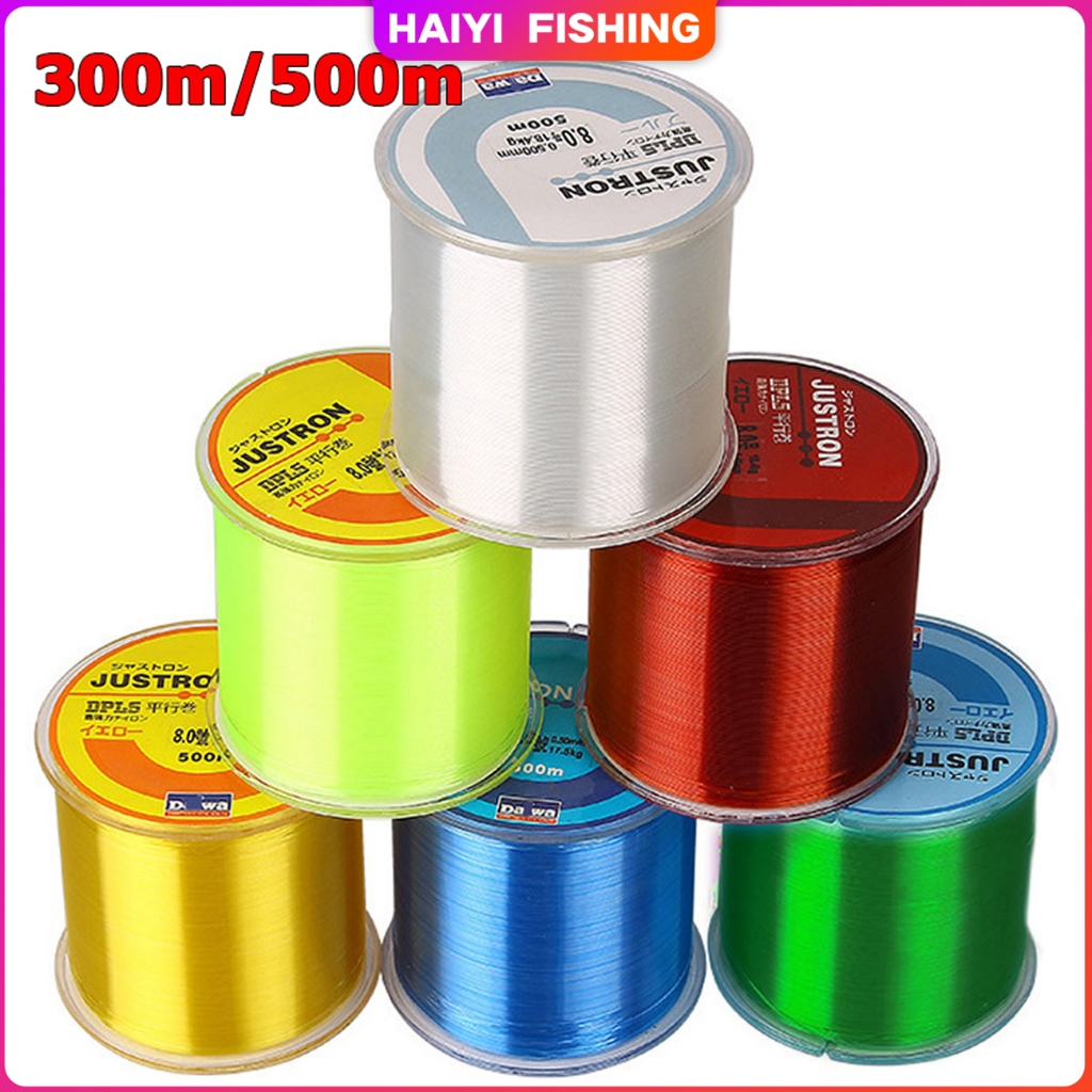🐬HAIYI FISHING🐬สายไนล่อนตกปลา Justron 300/500 ม. เอ็นตกปลา 4-41 ปอนด์ สายตกปลาน้ําจ