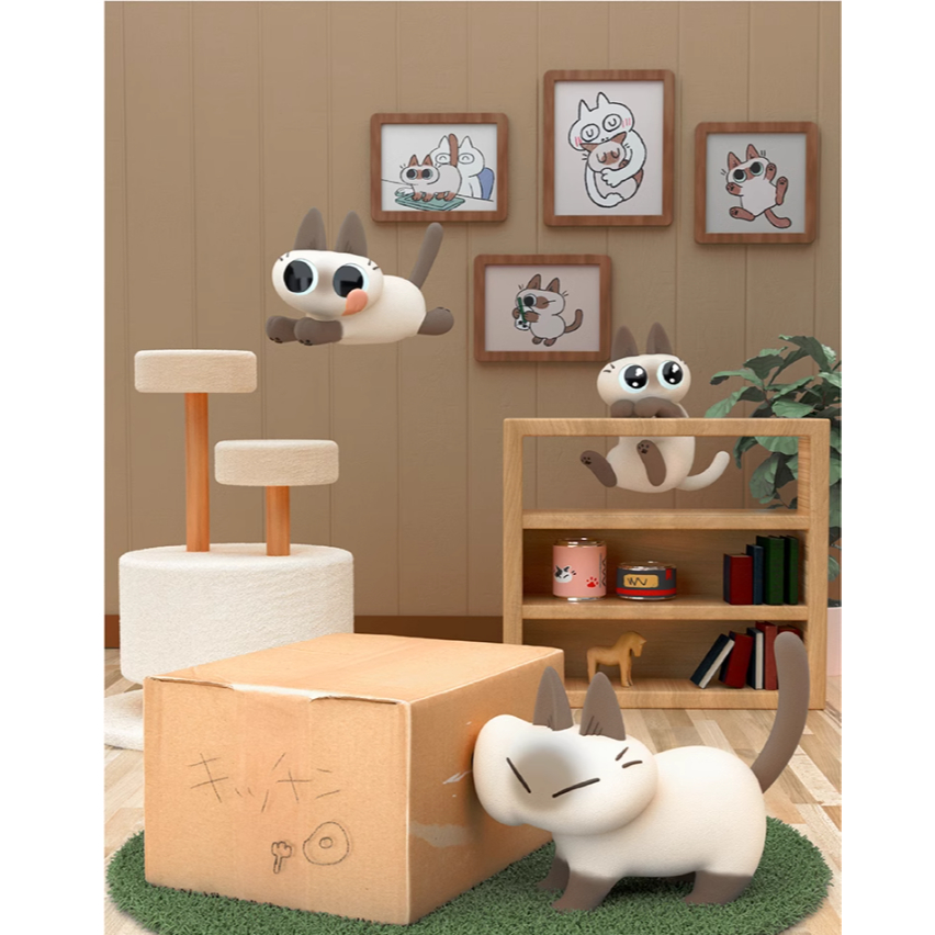 กล่องสุ่มแมวตาแป๋ว V1/V2 Azuki Cat (Siamese Cat) สุดน่ารัก กำลังฮิตในไทย ของแท้ พร้อมส่ง