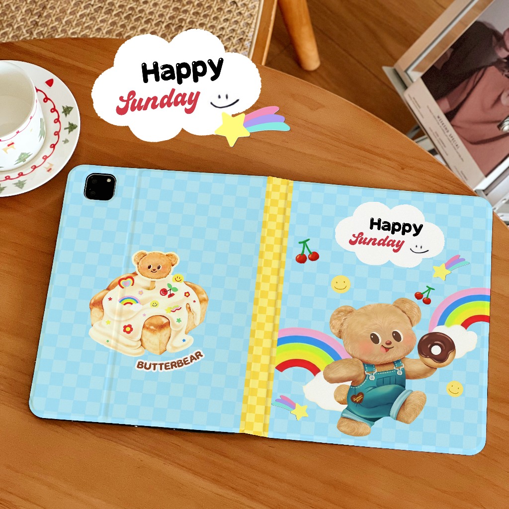 ส่งในพื้นที่ เคสไอแพด butterbear Gen9 Air5/6 เคสiPad blue Gen8 Case iPad มีที่เก็บปากกา 11pro 2024