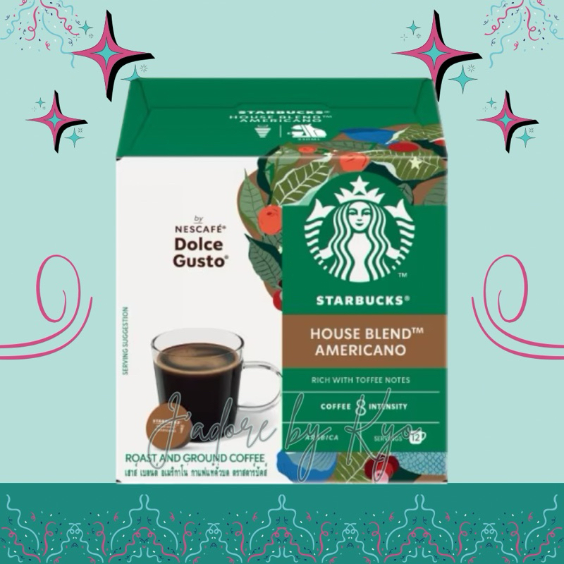 🌈☕️ STARBUCKS by NESCAFE Dolce Gusto แคปซูล Americano House Blend กล่องละ 12 แคปซูล