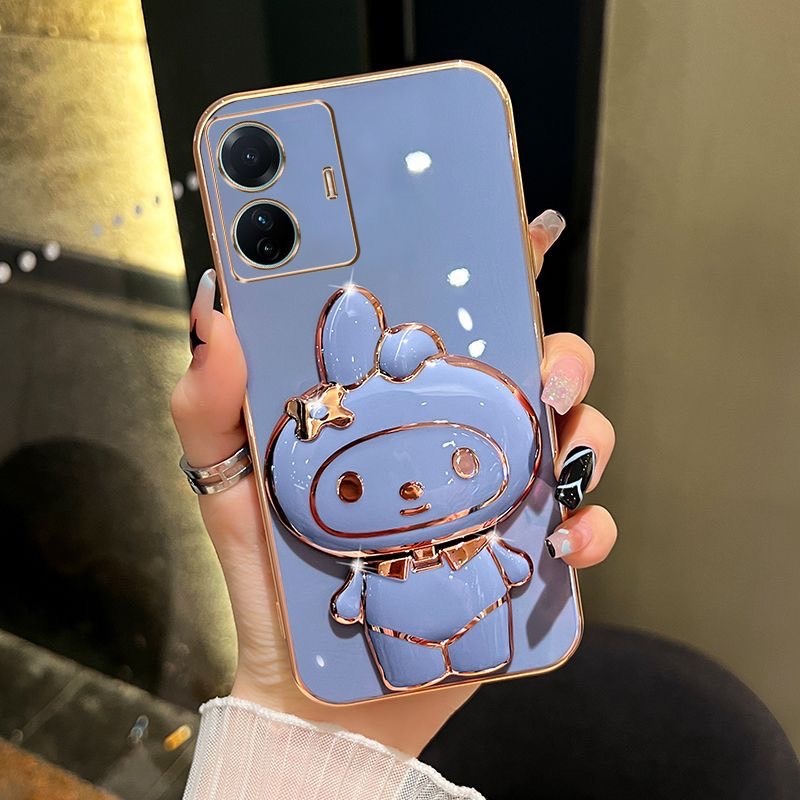 เคส สำหรับรุ่น Realme Note60 Realme C61 C63 เคส เมโลดี้ กระจก ขาตั้งหมุนได้ 360 องศา Case