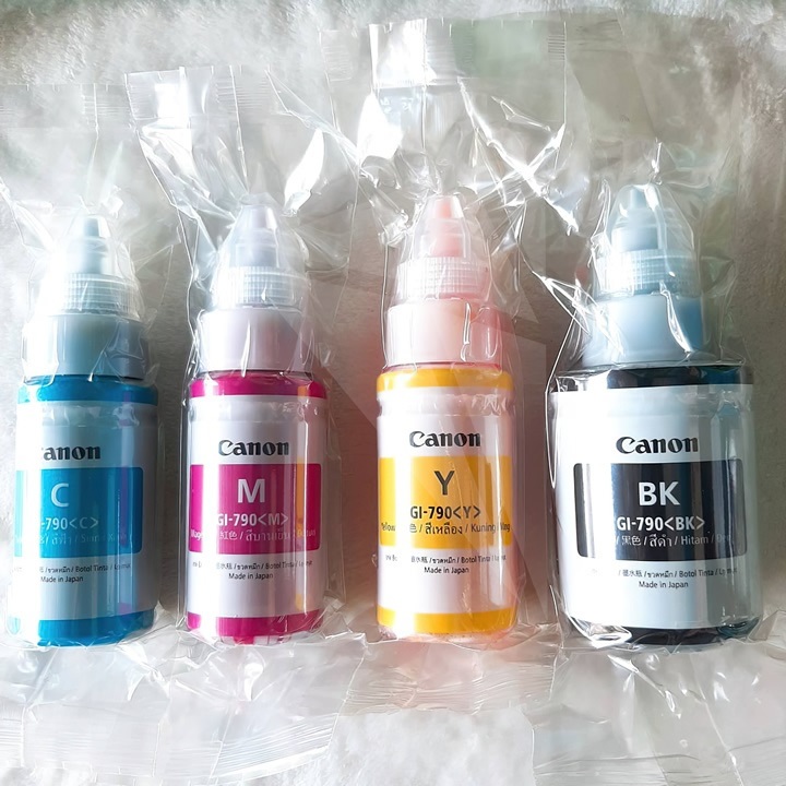 Canon GI-790 หมึกแท้​(No Box)​ ของแท้ 100% **ไม่มีกล่อง** 1ชุด BK/C/M/Y​