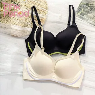 Pink Period Bra บราดูมๆดันทรง เสื้อชั้นในผู้หญิง ไร้ขอบ ใส่สบายๆ ระบายอากาศ ป้องกันการหย่อนคล้อย