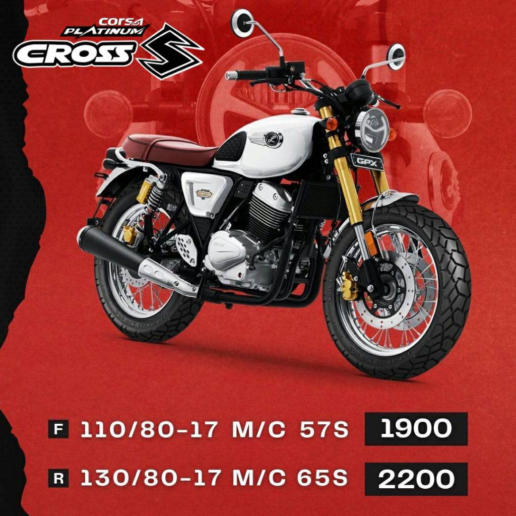 ยางรถมอเตอร์ไซค์ Corsa Platinum รุ่น CrossS ขนาด 110/80-17 , 130/80-17 , 140/80-17
