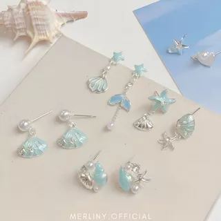 พร้อมส่งจากไทย 🇹🇭 ต่างหูไปทะเล ตุ้มหู ต่างหู เปลือกหอย เครื่องประดับ ต่างหูหอย หอยสังข์