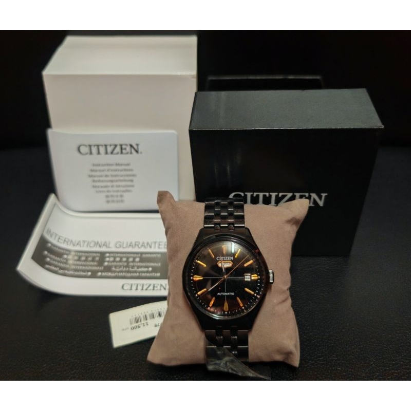 นาฬิกา Citizen Automatic C7ระบบออโต้ สแตนเลสสีดำ ทอง