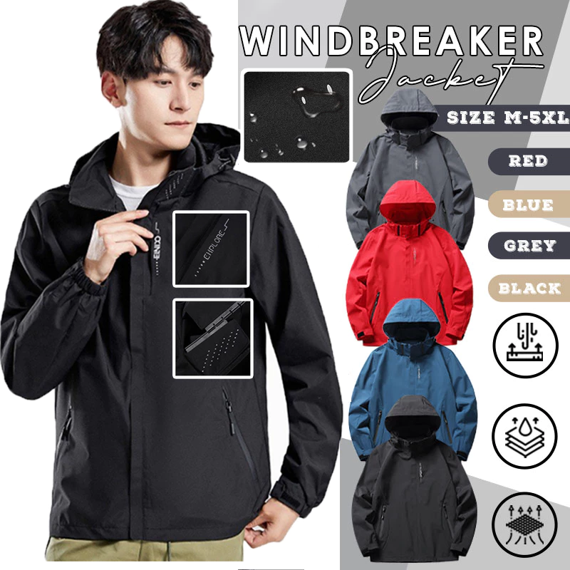 【COD】 เสื้อแจ็คเก็ตผู้ชายกันลม สำหรับเดินป่า น้ำหนักเบา ระบายอากาศดีเยี่ยม Men Jacket