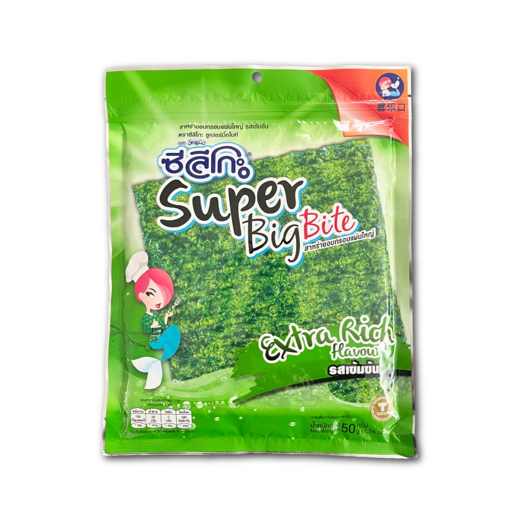 ซีลีโกะ Super Big Bite สาหร่ายอบกรอบแผ่นใหญ่ รสเข้มข้น (ขนาด 50 กรัม)