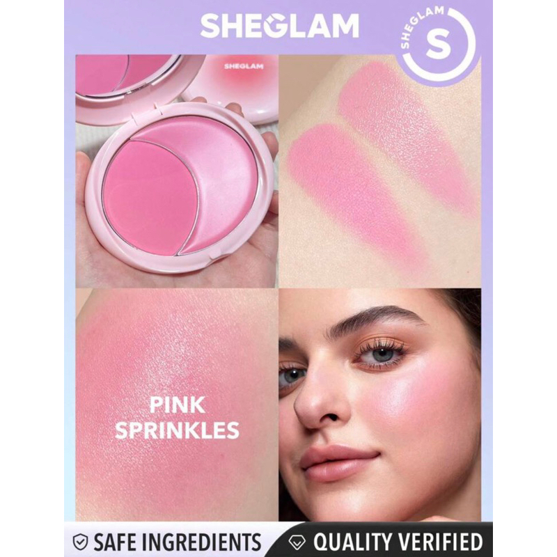 บลัชตลับ 2in1 Sheglam ครีมบลัช เนื้อแมท และเนื้อฉ่ำวาว บลัชออนแบบครีม