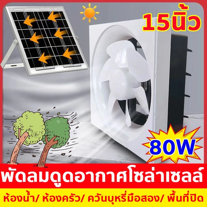 15นิ้ว พัดลมดูดอากาศพลังงานแสงอาทิตย์ กำลังไฟสูง พัดลมดูดอากาศโซล่าเซลล์ แผงพลังงานแสงอาทิตย์ พัดลมระบายอากาศโซล่าเซลล์