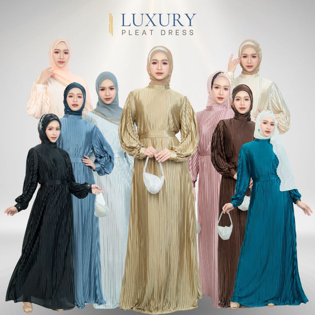 ชุดเดรส พร้อมเชือก ทรงสวยหรู ชุดออกงาน ใส่แล้วดูดี ใส่สบาย ไม่ร้อน  IM80วาริสมุสลิม
