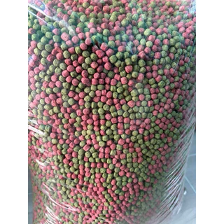 ส่งไว อาหารปลา Bk1 แบบตักแบ่ง 5 kg ถุงซิปล็อค รูดเปิดปิดได้ อาหารล๊อตใหม่ สำหรับปลาสวยงามทุกชนิด เม็ดสีเขียวแดง