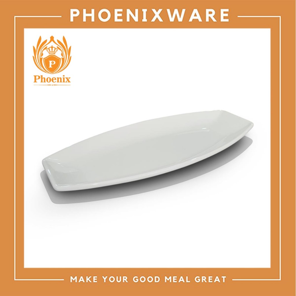 จานเปลเหลี่ยมโค้ง 16นิ้ว, 18นิ้ว เมลามีน Phoenix 15416 15418