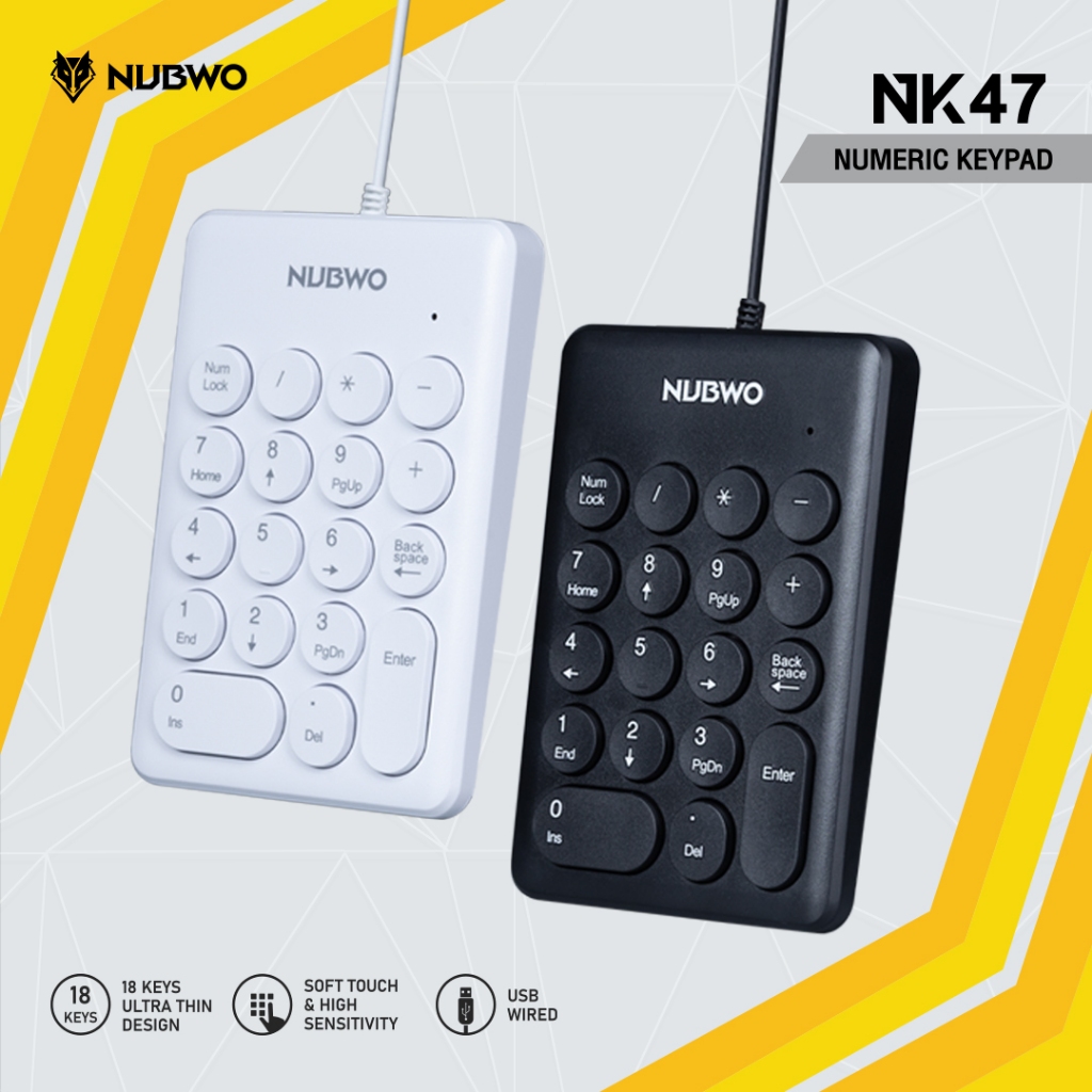 Nubwo NK47 Numeric Keypad usb18Keys แป้มพิมพ์ตัวเลข