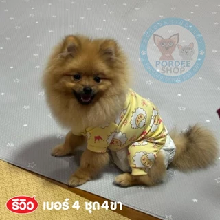 เบอร์ 4 ชุดนอน4ขา เสื้อน้องหมาน้องแมว รอบ-อก 16 นิ้ว