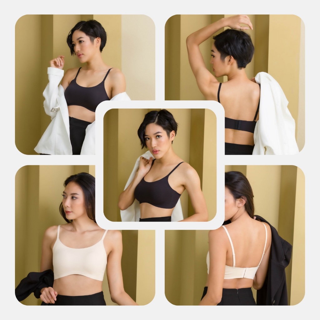 CL CARA คาร่า เสื้อใน บราไร้ขอบ บราไร้โครง บรา ใส่สบาย บางเบา กระชับ ยืดหยุ่นดี ดีไซน์คอ U เผยเนินอก