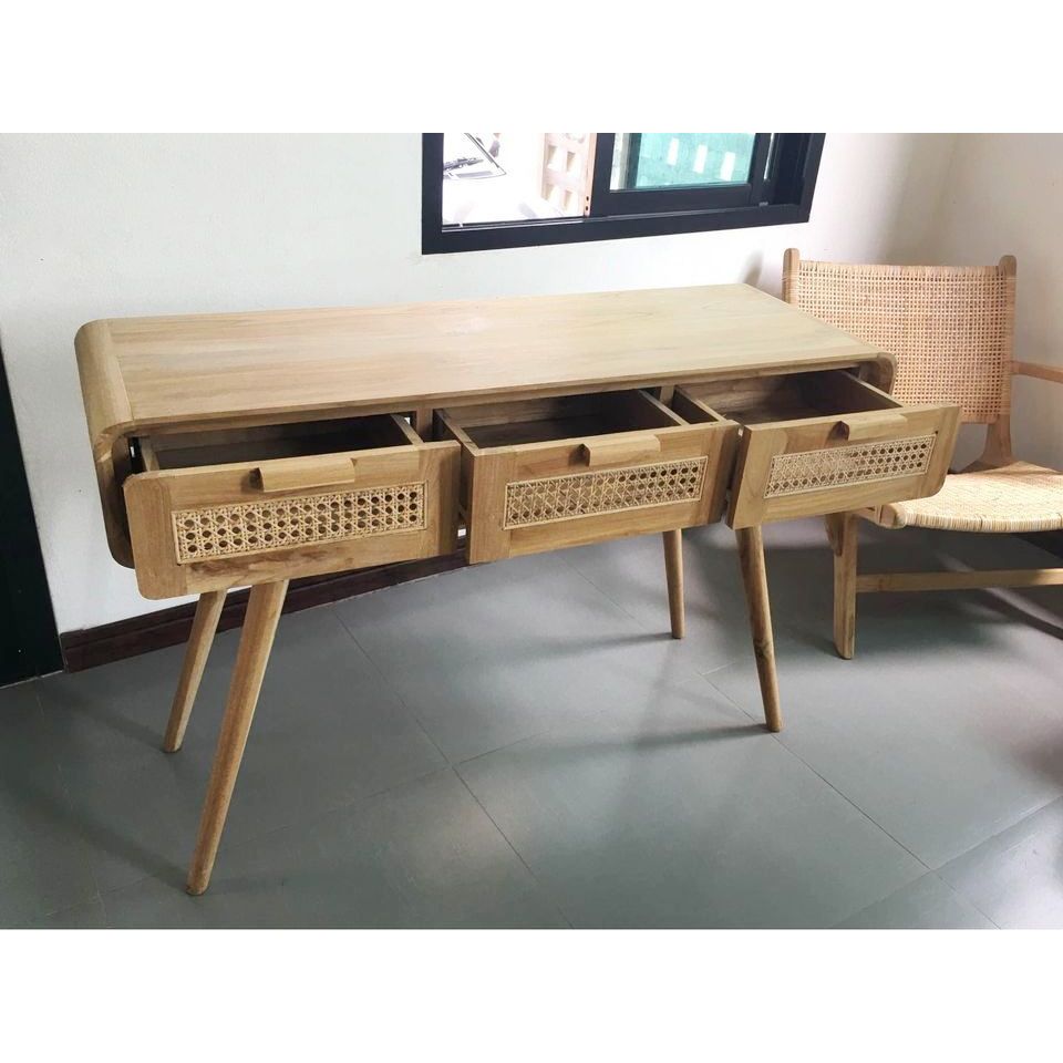 ✅ พร้อมส่ง Rattan Desk Console Table ย120*ก40* ส80 cm- โต๊ะหวาย คอนโซล