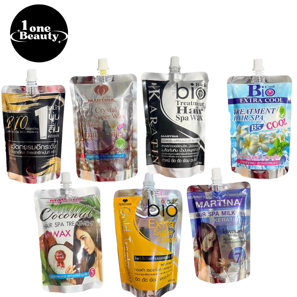Bioทรีทเม้นท์แบบถุง300ml. ฟื้นฟูเส้นผมที่แห้งเสีย ให้กลับมา แข็งแรง นุ่มสวย เงางาม ยี่ห้อMARTINA