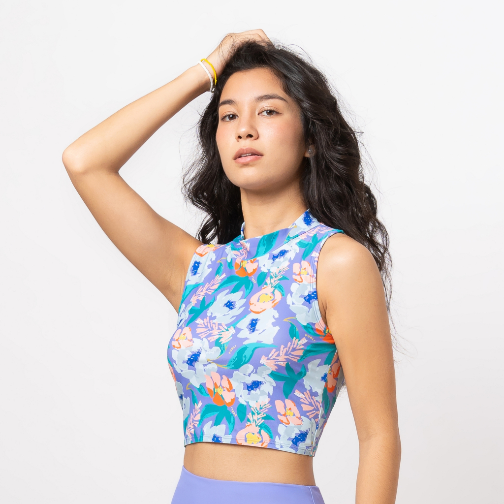 FIORI JACARANDA CROPPED SWIM TOP