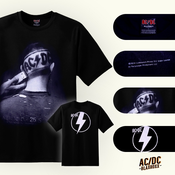 BLAXROXX | AC/DC | [ACDC0011] | เสื้อยืดคอกลม แขนสั้น | สกรีนลายคมชัด ไม่หลุดลอก | Cotton100%