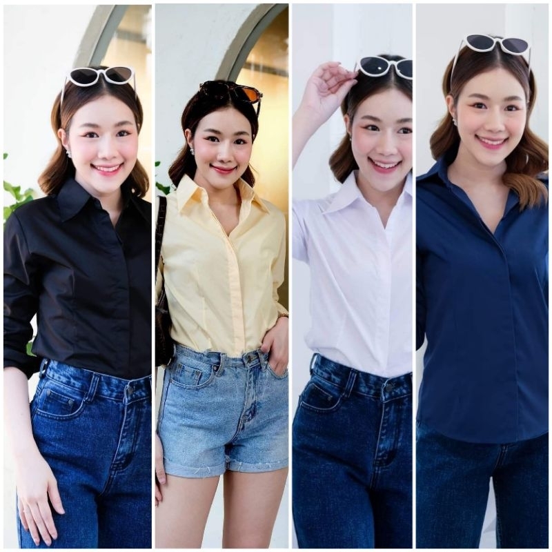 เสื้อเชิ้ต New arrival แขนยาวสีพิเศษ