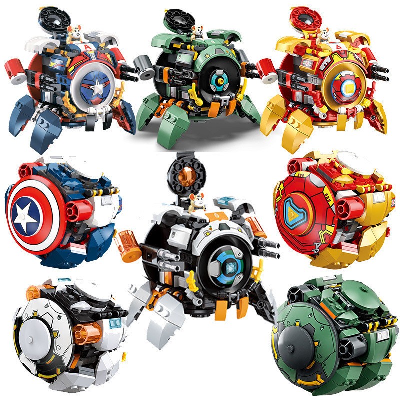 เข้ากันได้กับ Lego Destruction Ball Overwatch Bat Series Metamorphic Mecha เด็กชายและเด็กหญิงตัวต่อบล็อกของเล่นประกอบข