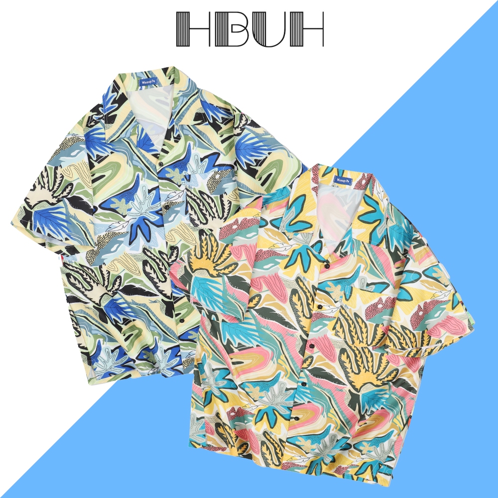 [ส่งจากกรุงเทพฯ ]เสื้อฮาวาย ลำลองเสื้อโอเวอร์ไซส์ เสื้อเชิ้ตแขนสั้นผู้ชาย รูปแบบใหม่/HBUH