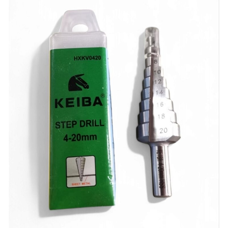 KEIBA 9601002 HXKV0420 ดอก​สว่าน​ step​ drill​ HSS​ M2​ 9STEP​/4-20mm​ ดอกเจดีย์​ keiba KE-9601002