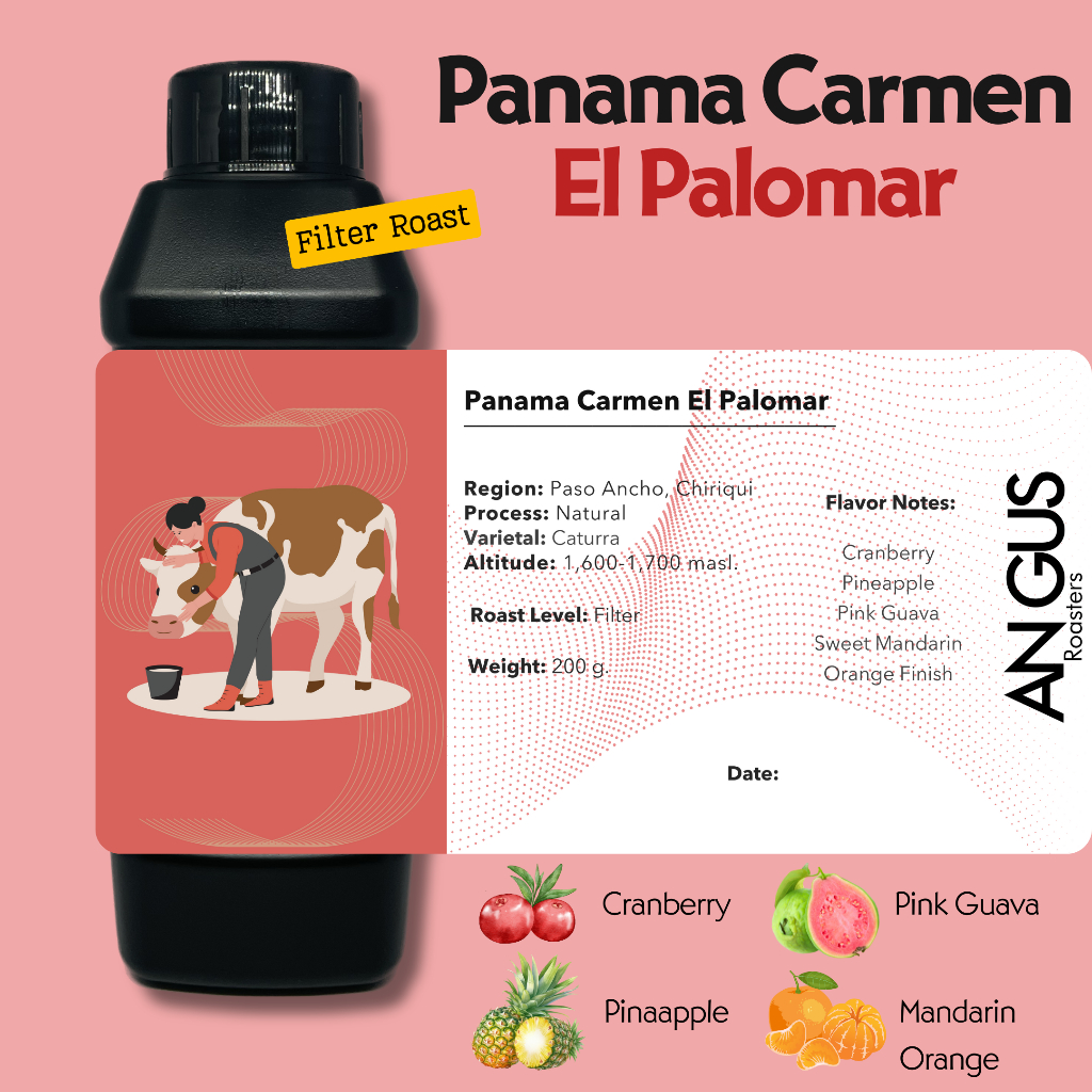 Angus Coffee Roasters เมล็ดกาแฟคั่ว Filter- Panama Carmen El Palomar