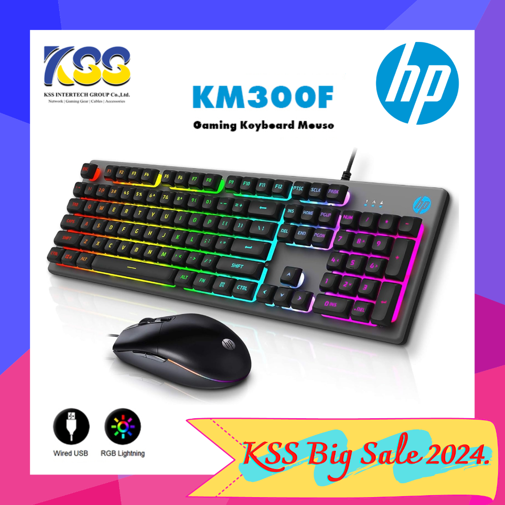คีย์บอร์ด+เม้าส์ HP KM300F  Gaming Keyboard Mouse