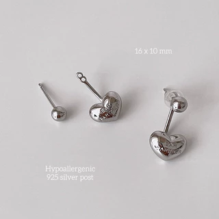 Miniheart I - II ต่างหูก้านเงินแท้ s925 หัวใจสไตล์มินิมอล