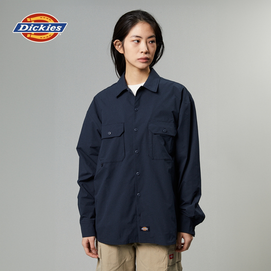 DICKIES MENS SHIRTS LS - DARK NAVY เสื้อเชิ้ต เสื้อเชิ้ตแขนยาว ผู้ชาย เสื้อกันหนาว