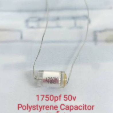 1750pf 50v C Polystyrene ซีใส ±10% (5ชิ้น ขามีตะกรัน)