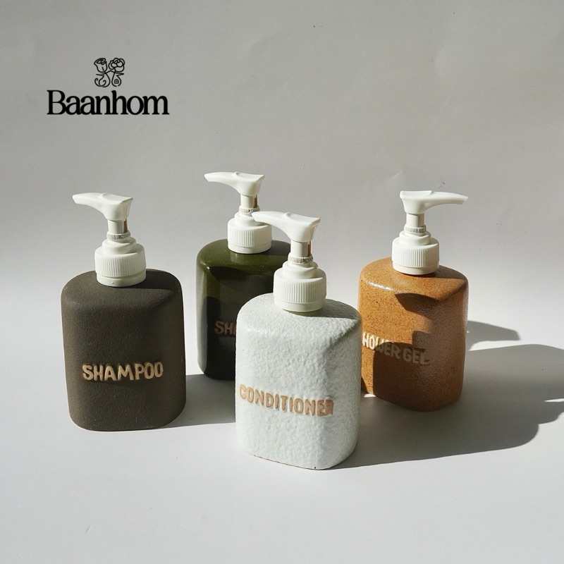 ขวดใส่สบู่เหลว เซรามิค ขวดแชมพูเปล่า พร้อมจุกปั้ม ขวดน่ารักๆ ขนาด250ml.