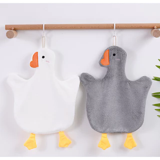 พร้อมส่ง!!! 🐷🐤 ผ้าเช็ดมือ ผ้าขนหนูไมโครไฟเบอร์ ลายหมูและลายห่านน่ารัก🐷🐤 เช็ดจาน ทำความสะอาดห้องครัว