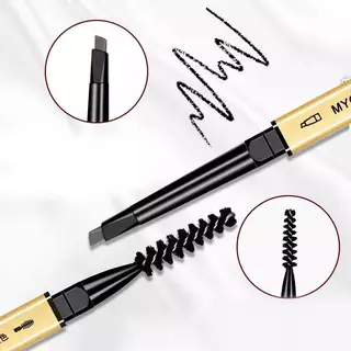 LAMEILA ไม่มีกล่อง แท่งสีทอง ดินสอเขียนคิ้ว กันน้ำ 2 in 1 มีแปรงปัดคิ้วในตัว 5 สี - Women, Cosmetic