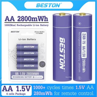 ถ่านชาร์จ AA Beston 1.5V 2800mWh แบตเตอรี่ลิเธียมแบบชาร์จไฟไ…