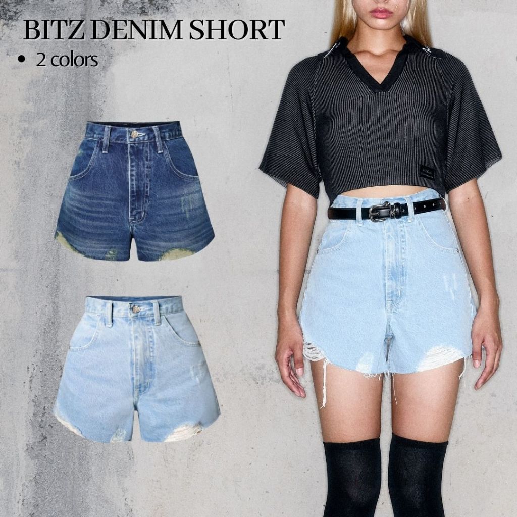 Merge Official - Bitz Denim Shorts (พร้อมส่ง)