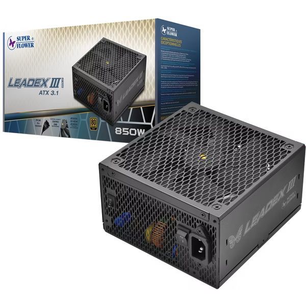 POWER SUPPLY (อุปกรณ์จ่ายไฟ) SUPER FLOWER LEADEX III 850W ATX 3.1 PCIE5.1 80PLUS GOLD รับประกัน : 10 ปี ของแท้