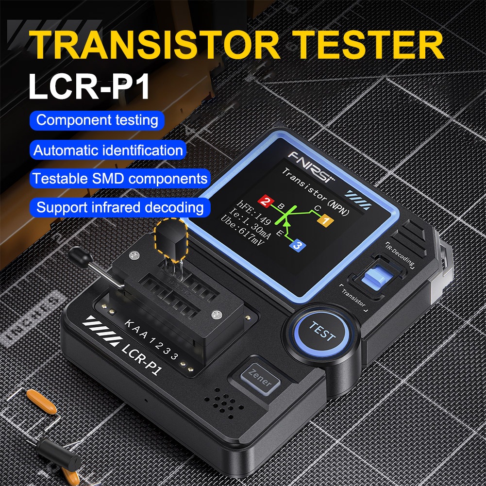 LCR-P1ตัวทดสอบทรานซิสเตอร์ไดโอด Triode ความต้านทานความต้านทานLCR ESR Meter NPN PNP MOSFET IR Multifunction Tester