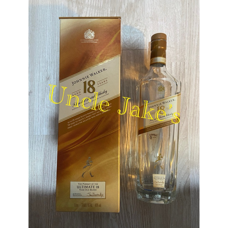 (มีแต่กล่อง ขวด ไม่มีเหล้า) Johnnie Walker - Gold Label : Aged 18 Years / 1000 ml / Whisky Bottle