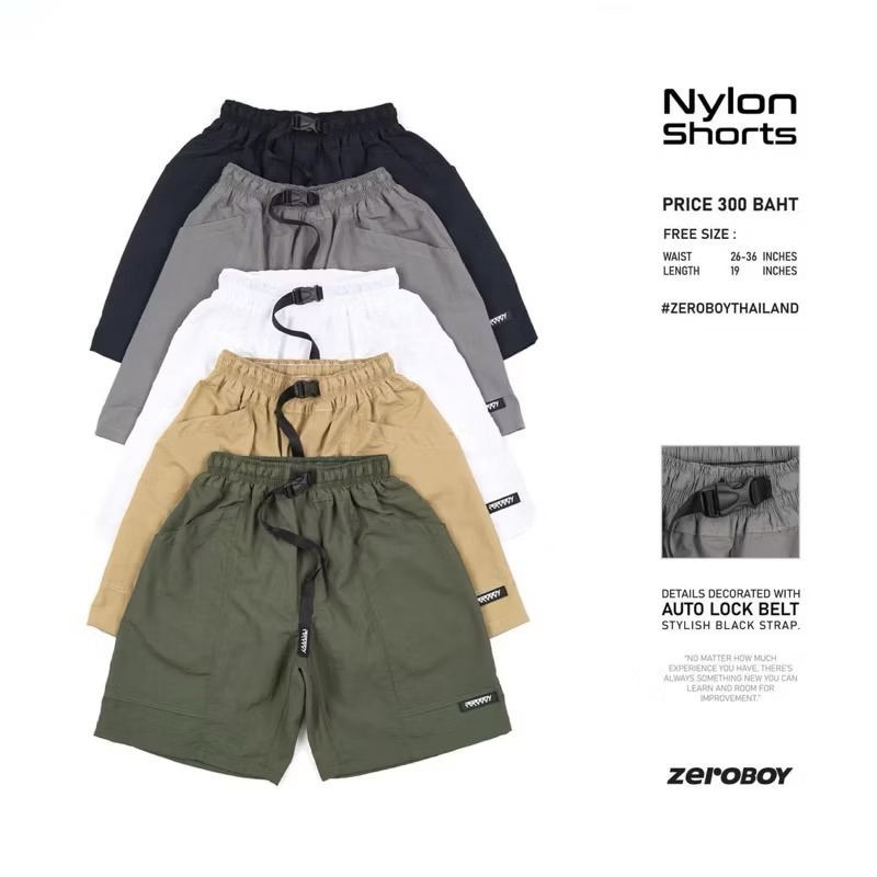 ZEROBOY - Nylon Shorts “ กางเกงไนล่อนขาสั้น 5 สี “