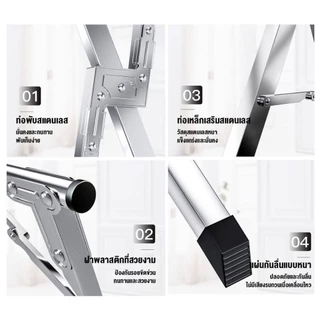 [ราวเดียว] ราวตากผ้า ราวแขวนผ้าสแตนเลส พับเก็บง่าย จัดเก็บสะดวกแข็งแรง ทนทาน ราวตากผ้ากางออกได้ Drying Rack