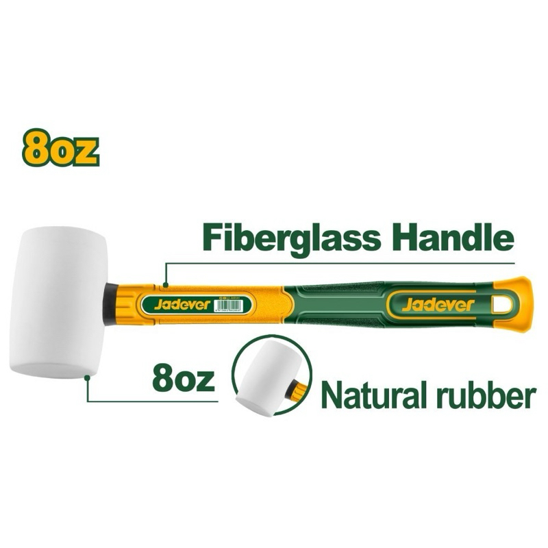 JADEVER ค้อนยาง ฆ้อนยาง ยางสีขาว ด้ามไฟเบอร์ 8oz./220g. #JDHM7303 หรือ 16oz./450g. #JDHM7304