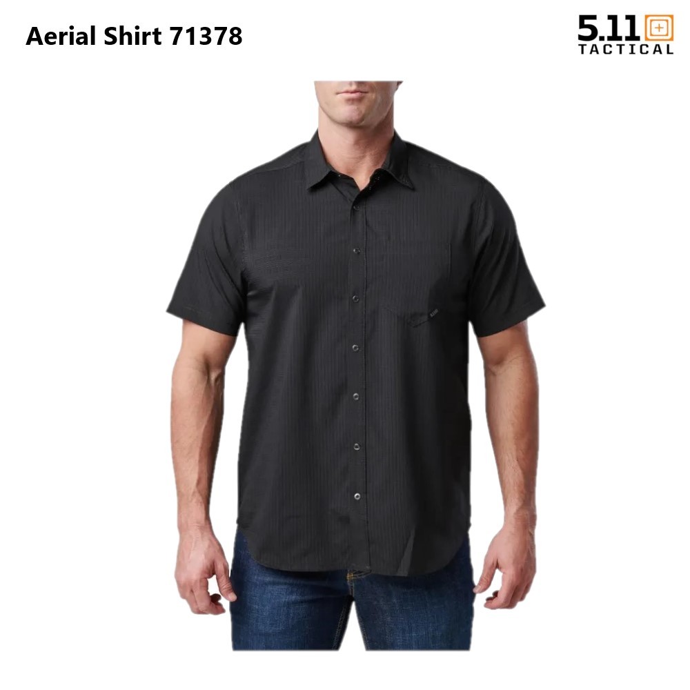 5.11 Tactical Aerial Shirt 71378 เสื้อเชิ้ตลำลองแขนสั้น กระเป๋าทีหน้าอก ผ้าโพลีเอสเตอร์ เบา สบาย ระบายอากาศดี สวมใส่สบาย